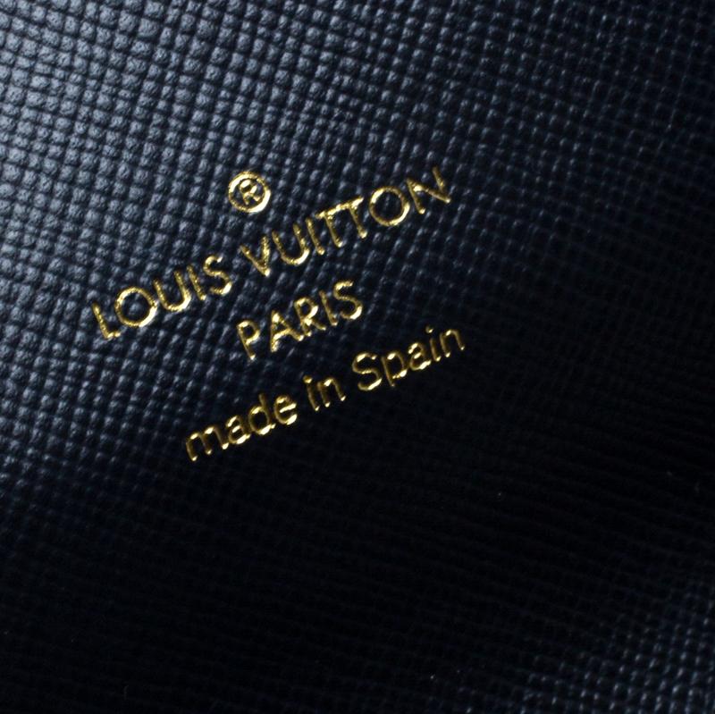 Louis Vuitton Blue Monogram MIni Lin Canvas Porte Tresor International Wallet In Good Condition In Dubai, Al Qouz 2