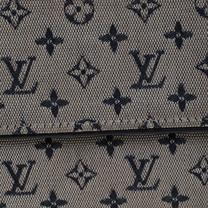 Women's Louis Vuitton Blue Monogram MIni Lin Canvas Porte Tresor International Wallet