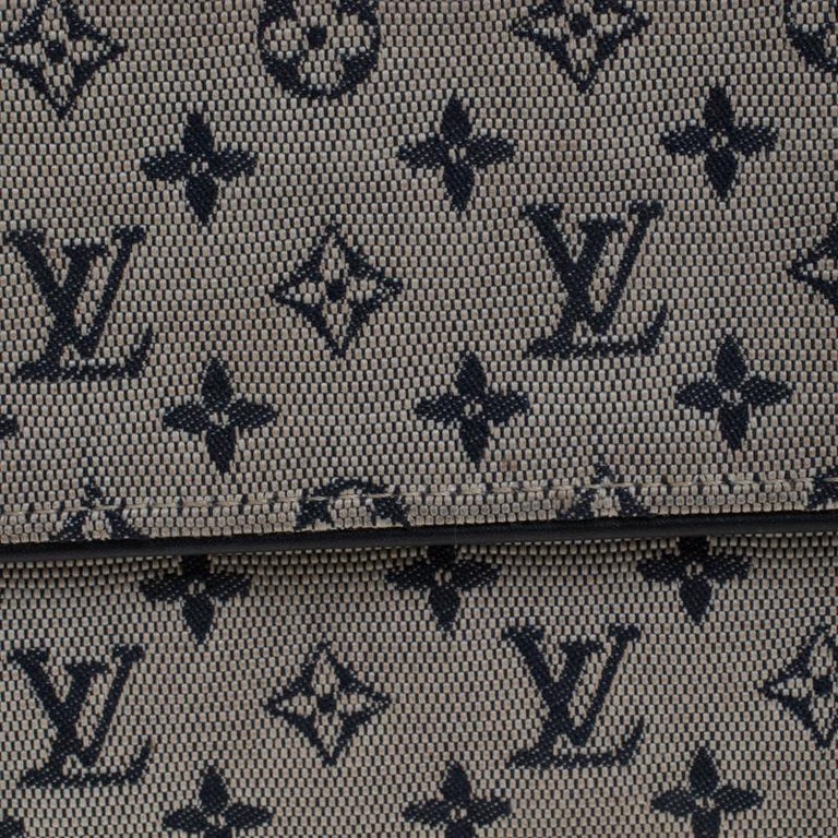 Louis Vuitton Blue Monogram MIni Lin Canvas Porte Tresor International  Wallet at 1stDibs