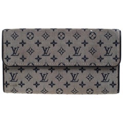 Louis Vuitton Blau Monogramm MIni Lin Canvas Porte Tresor International Brieftasche