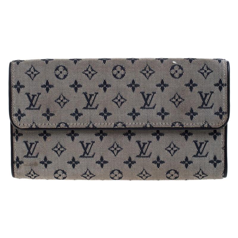 Louis Vuitton Blue Monogram MIni Lin Canvas Porte Tresor International Wallet