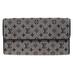 Louis Vuitton Blue Monogram MIni Lin Canvas Porte Tresor International  Wallet at 1stDibs