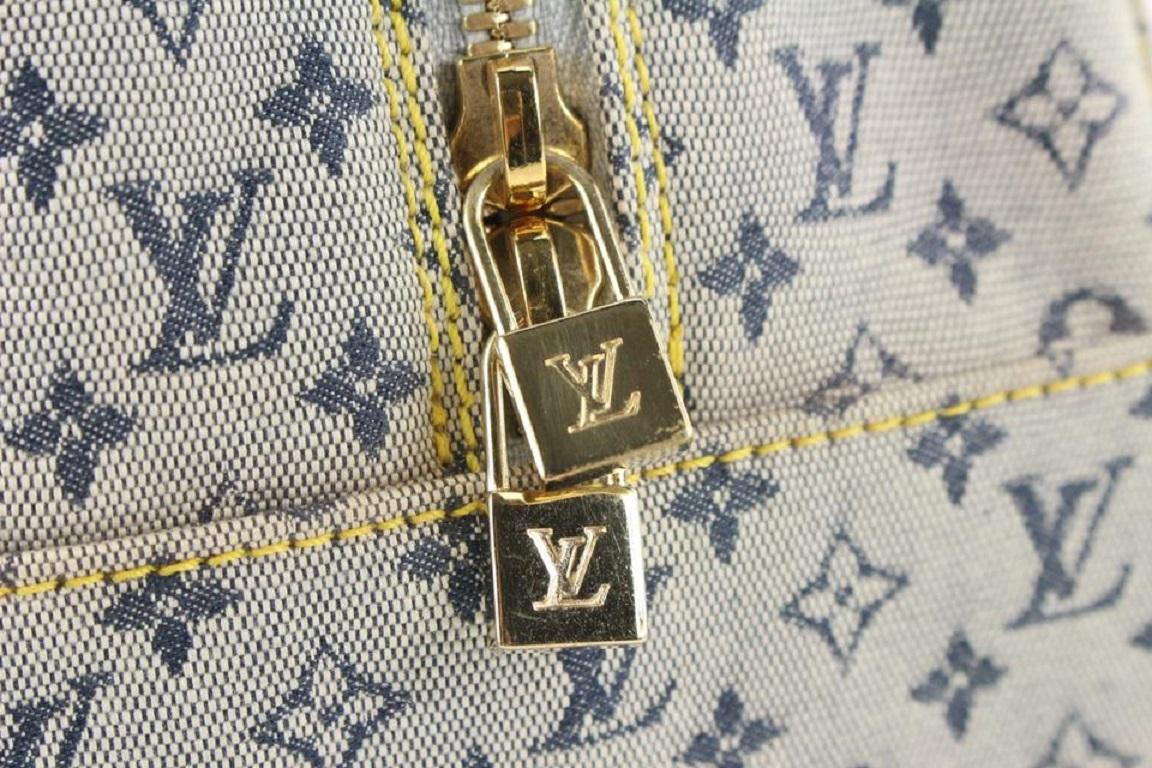 Louis Vuitton Blue Monogram Mini Lin Marie Speedy Deauville Boston Bag607lvs616 For Sale 4
