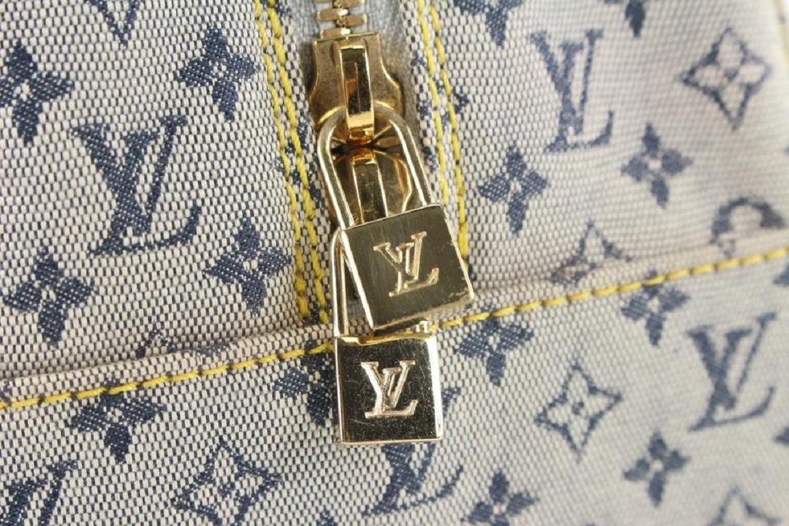 Louis Vuitton Blue Monogram Mini Lin Marie Speedy Deauville Boston Bag607lvs616 4
