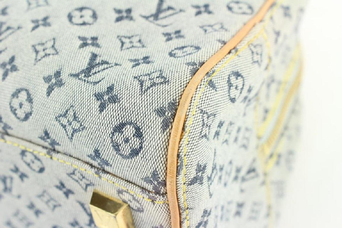 Louis Vuitton Blue Monogram Mini Lin Marie Speedy Deauville Boston Bag607lvs616 For Sale 3