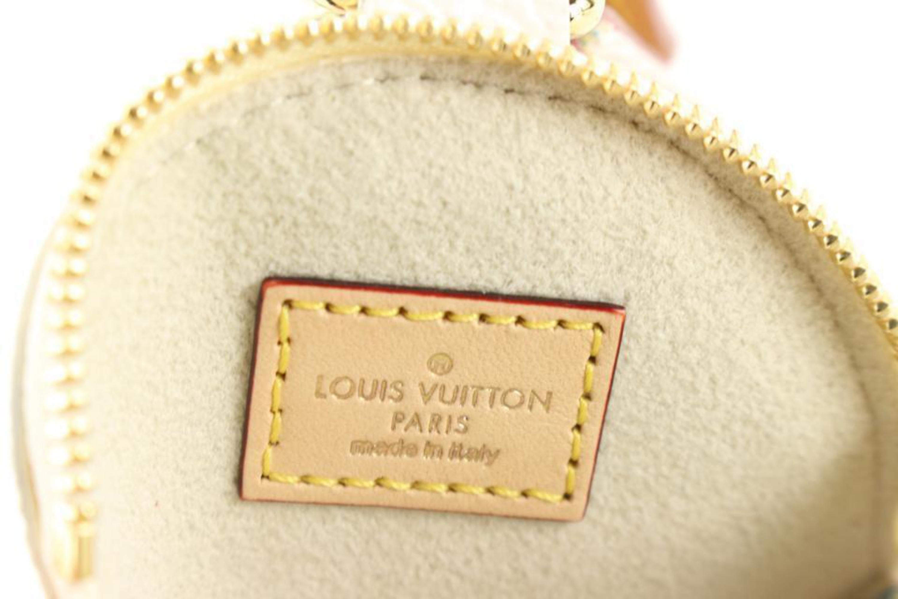 Louis Vuitton Blue Monogram Multipochette Lanyard Key Pouch Round Coin 1LK119a In New Condition For Sale In Dix hills, NY
