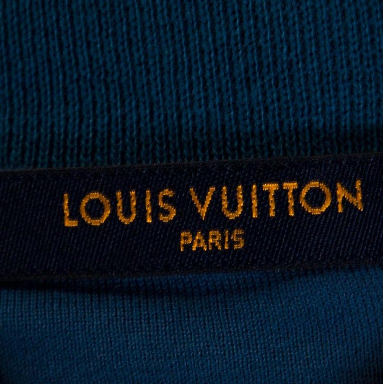 Louis Vuitton Cotton Velour Monogram Logo Blue Velvet Teal Blouson