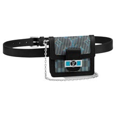 Louis Vuitton Blue Monogram Pop Dauphine Bumbag BB 2way Chain 67lv225s