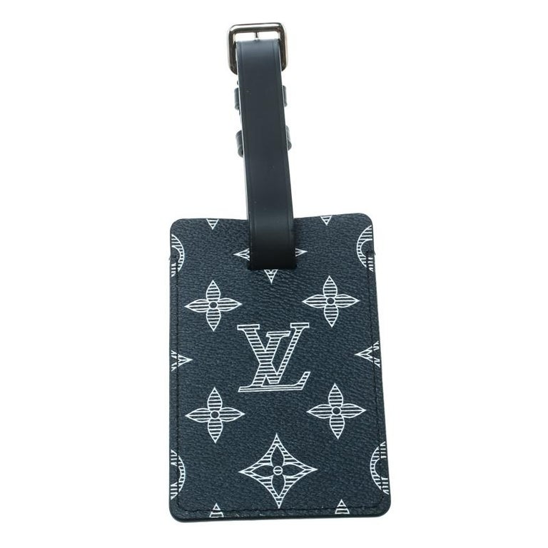 Louis Vuitton Blue Monogram Savane and Leather Chapman Brothers Luggage Tag For Sale at 1stDibs