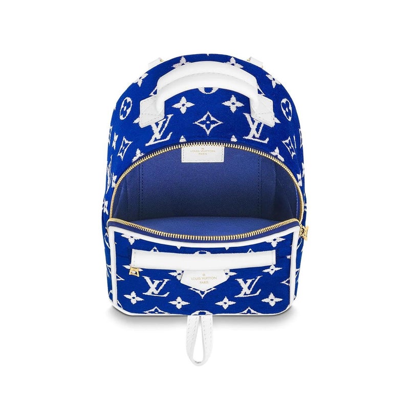 Louis Vuitton Blue Monogram Velvet Jacquard Palm Springs Mini Backpack