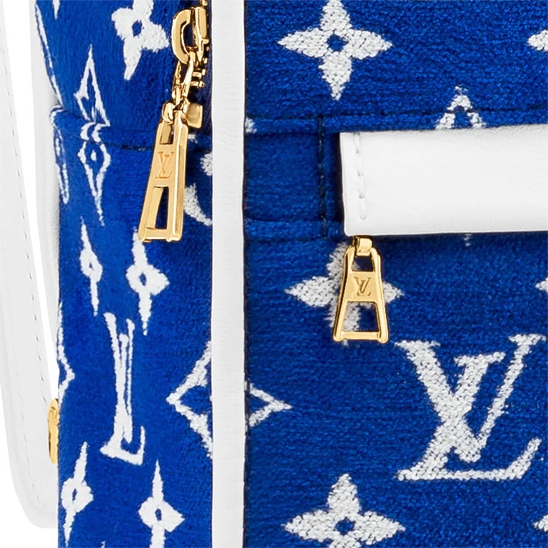 Louis Vuitton Blue Monogram Velvet Jacquard Palm Springs Mini Backpack