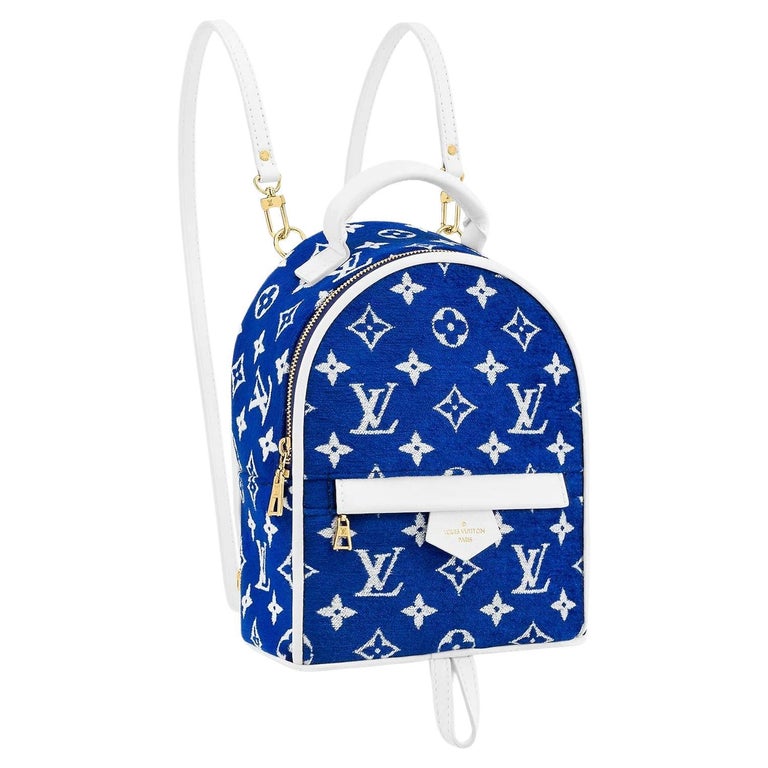 Louis Vuitton Blue Monogram Velvet Jacquard Palm Springs Mini Backpack