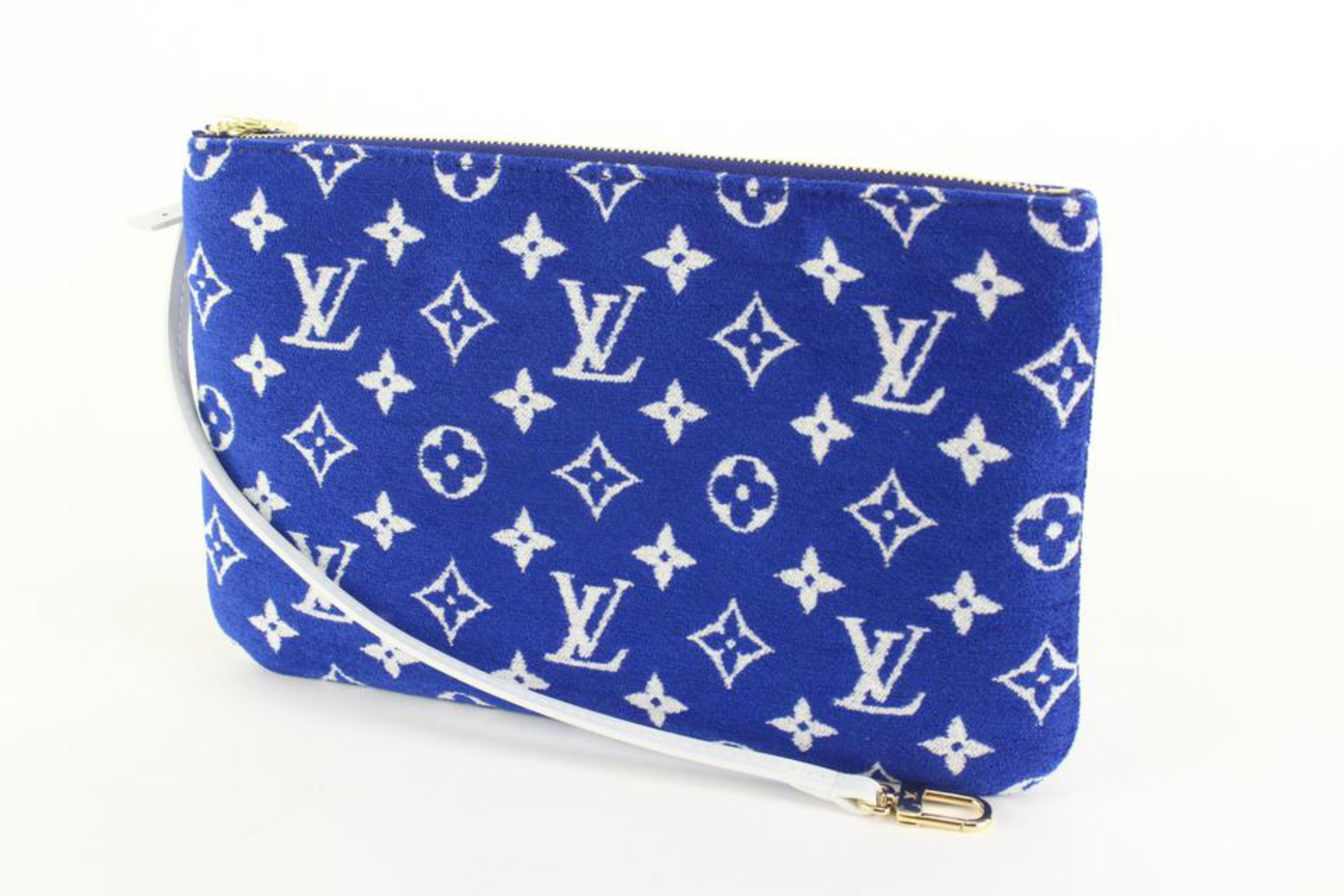 Louis Vuitton Blue Monogram Velvet Match Neverfull Pochette 72lz523s 5