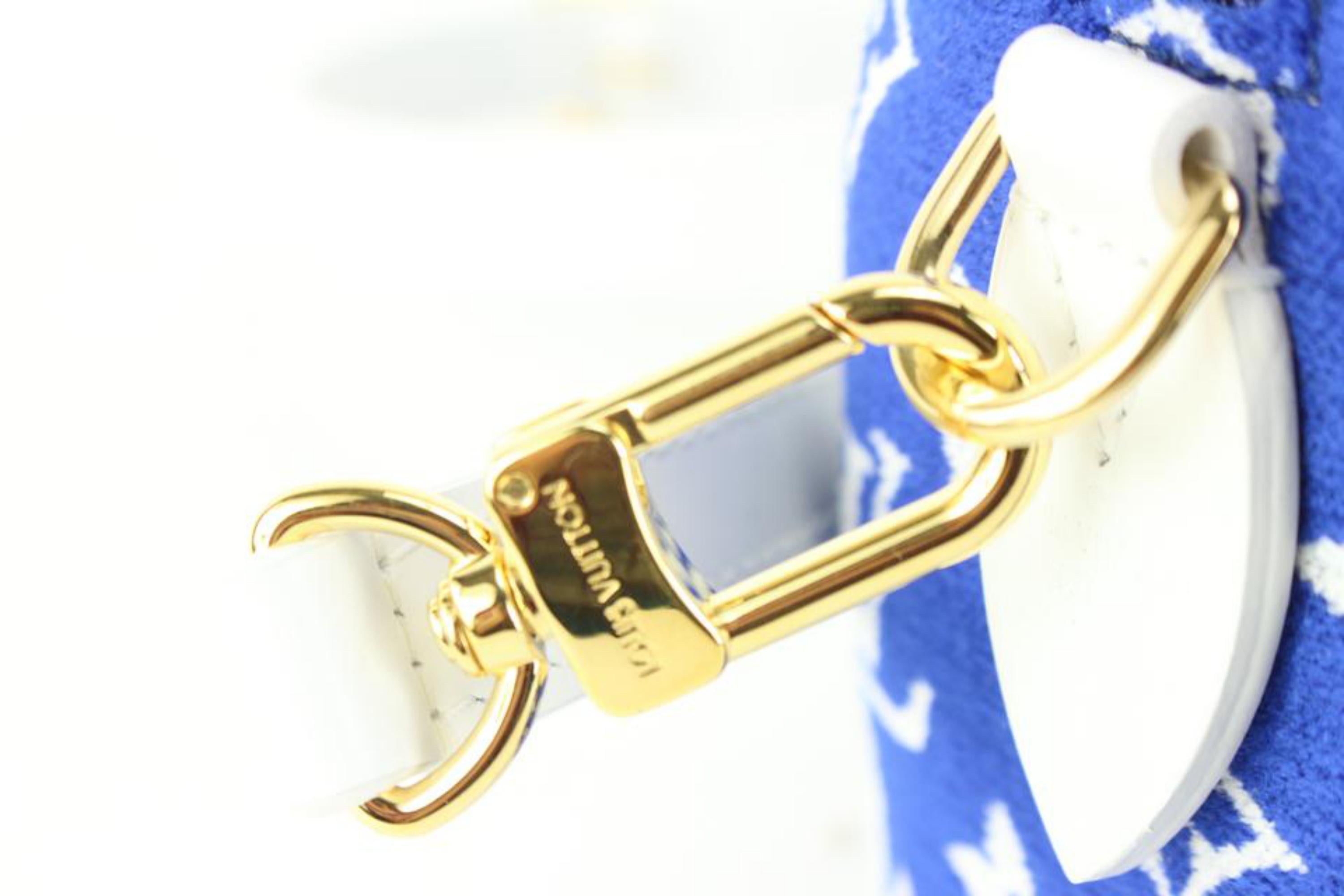 Blaues Monogramm Samt Match Speedy 20 Bandouliere Mini 68lk523s von Louis Vuitton mit Monogramm im Zustand „Neu“ im Angebot in Dix hills, NY