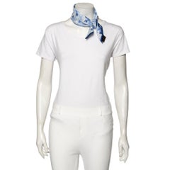 Louis Vuitton Blue Monogram Watercolor Cotton And Silk Bandana Scarf