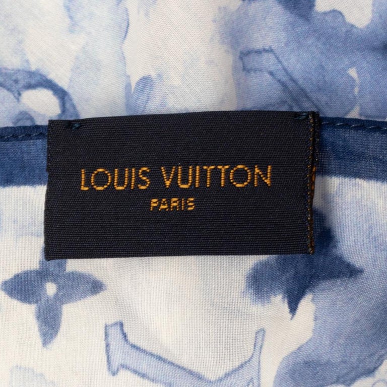 Louis Vuitton Navy Blue Card Monogram Silk Blend Bandana Scarf Louis Vuitton