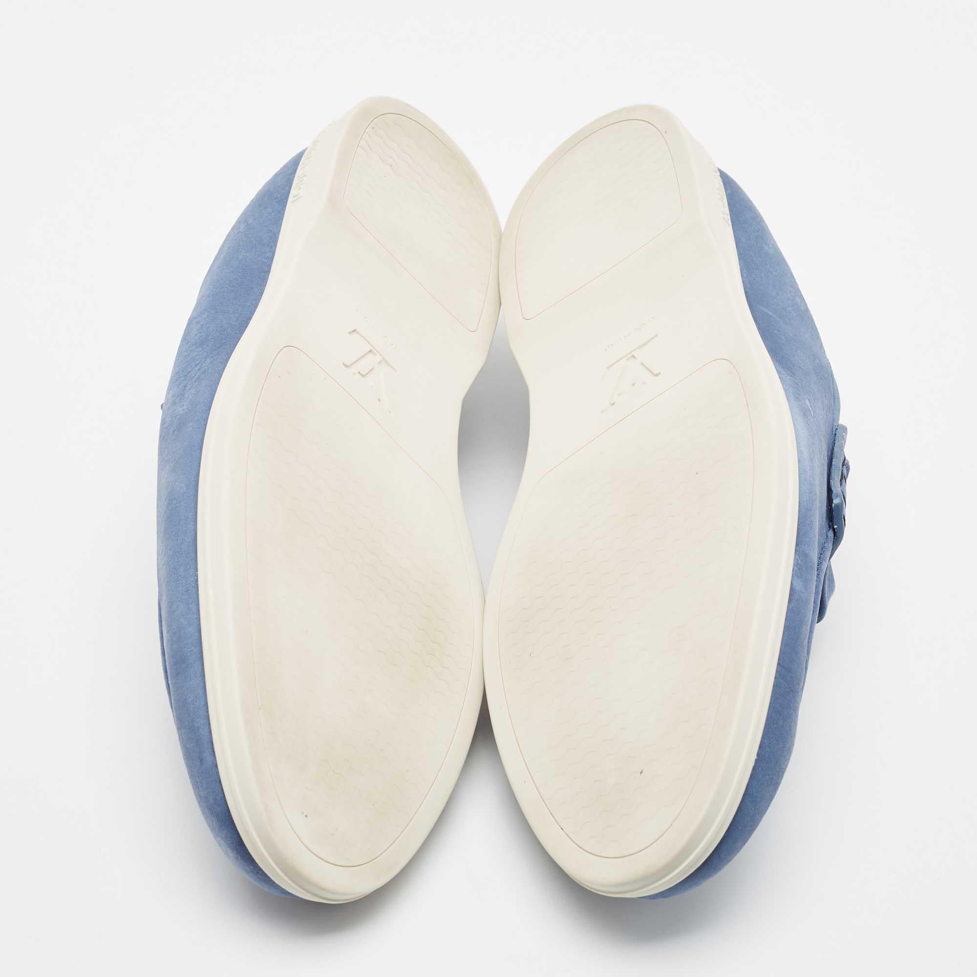 Louis Vuitton Blue Nubuck Leather Estate Loafers Size 42 1