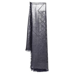 Blauer Nuit Limited Edition Chale Monogramm Seide & Wolle Rock Schal von Louis Vuitton