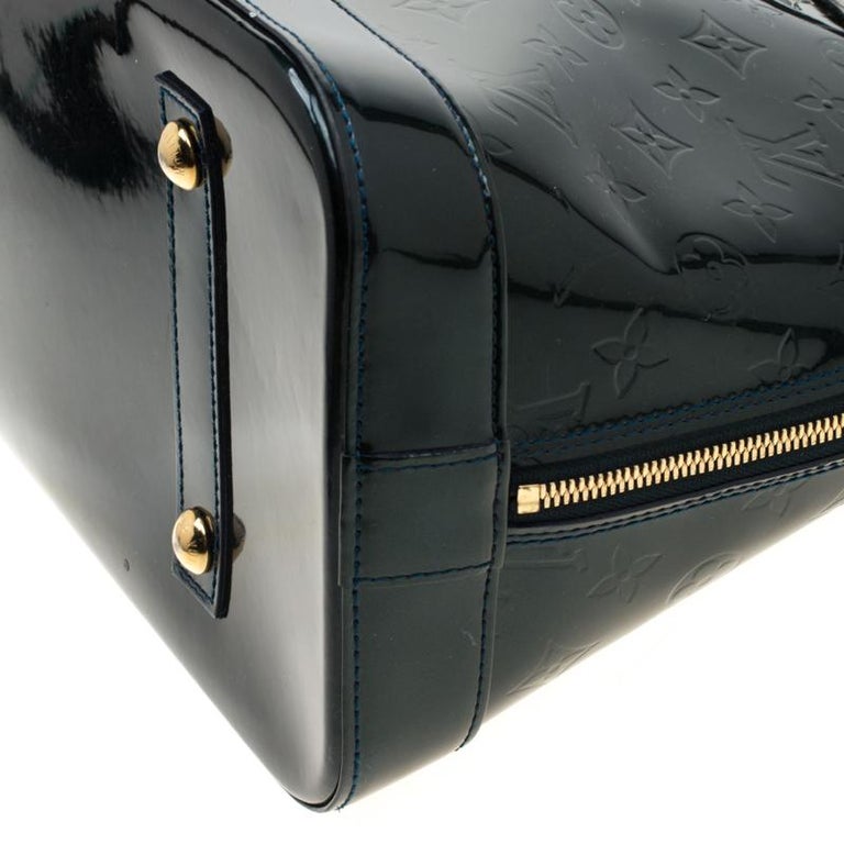 Louis Vuitton Blue Nuit Monogram Vernis Alma GM Bag For Sale at 1stdibs