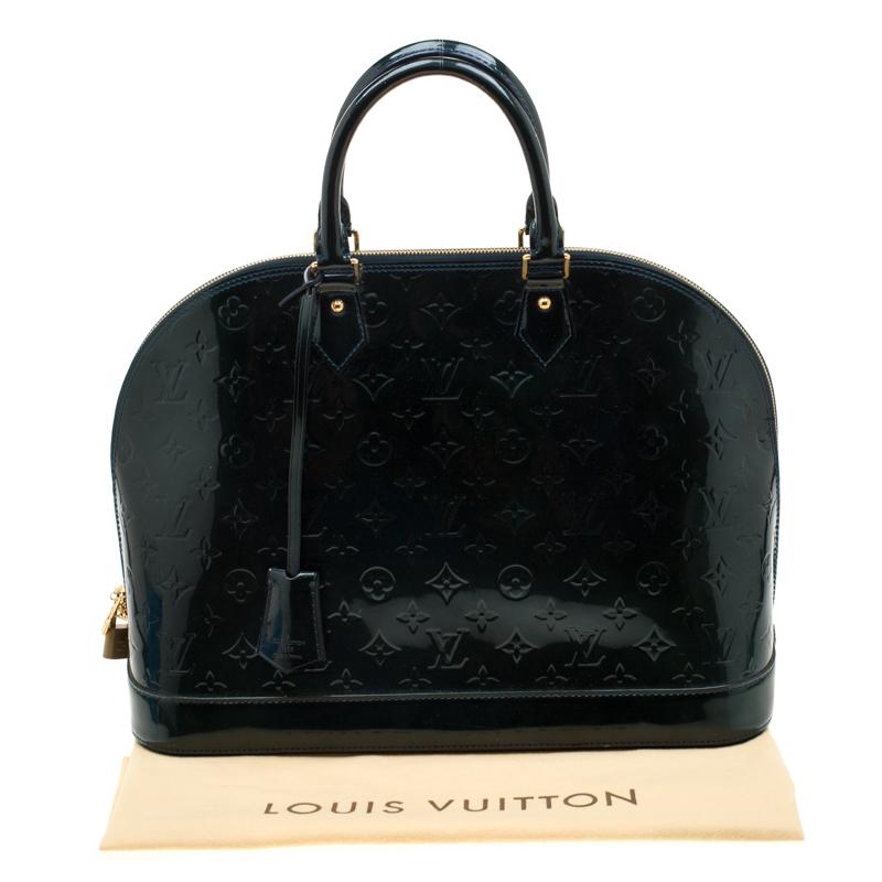 Louis Vuitton Blue Nuit Monogram Vernis Alma GM Bag 6