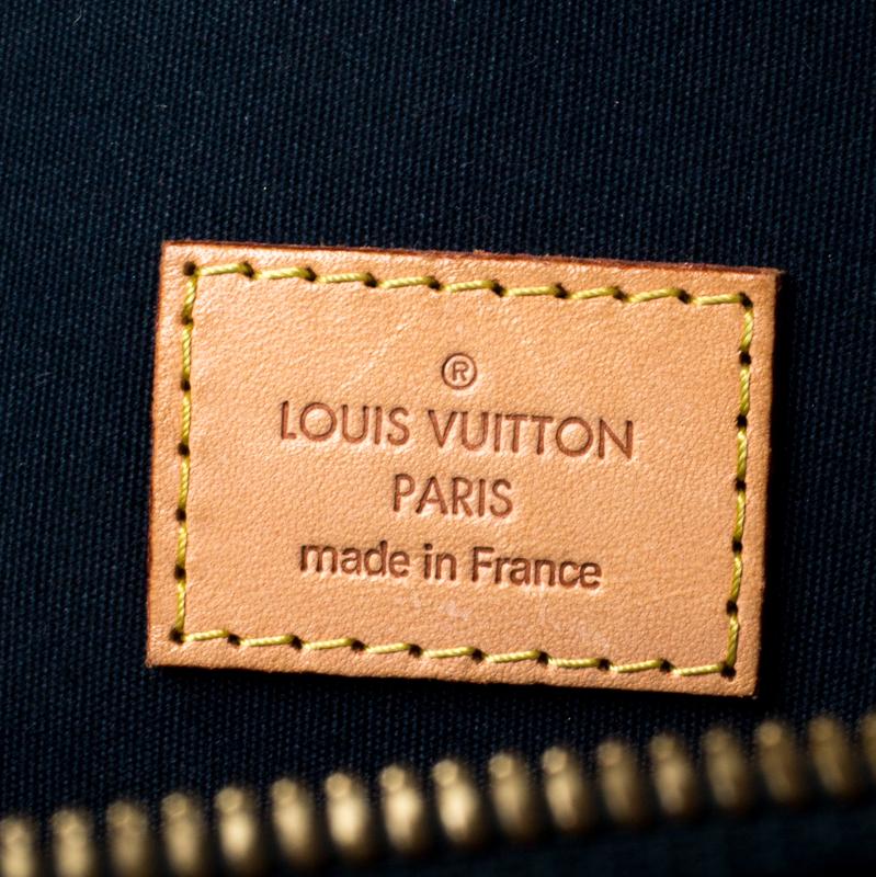 Louis Vuitton Blue Nuit Monogram Vernis Alma GM Bag In Good Condition In Dubai, Al Qouz 2