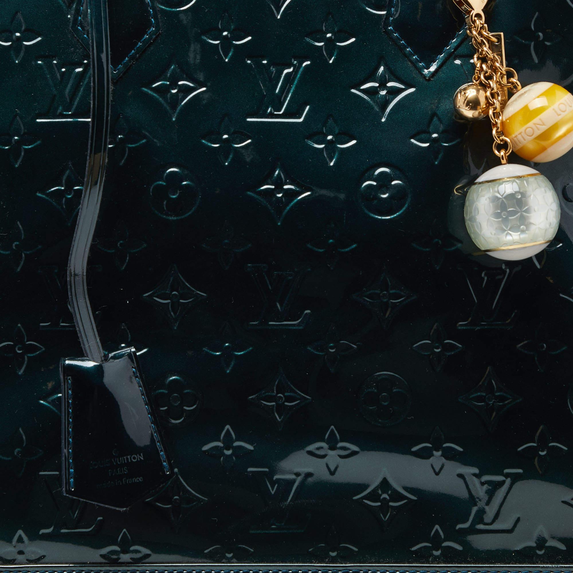 Women's Louis Vuitton Blue Nuit Monogram Vernis Alma GM Bag