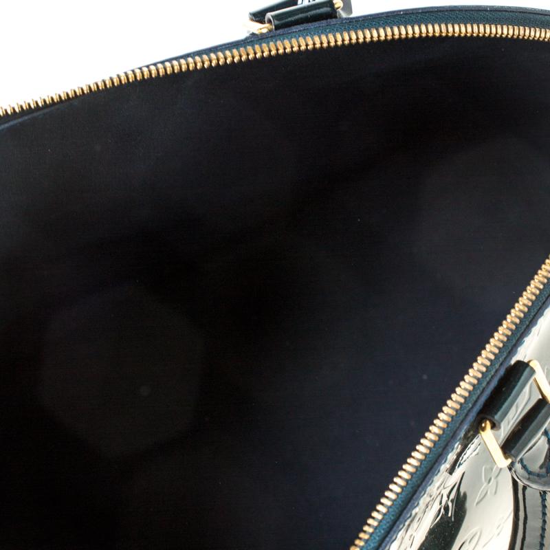 Women's Louis Vuitton Blue Nuit Monogram Vernis Alma GM Bag