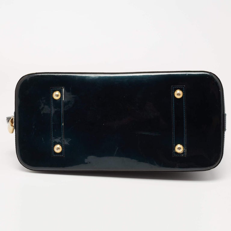 Louis Vuitton Blue Nuit Monogram Vernis Alma GM Bag For Sale 1