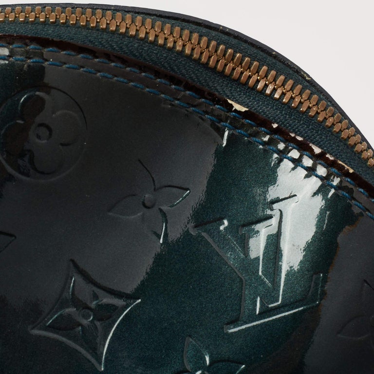 Louis Vuitton Blue Nuit Monogram Vernis Alma GM Bag For Sale 3