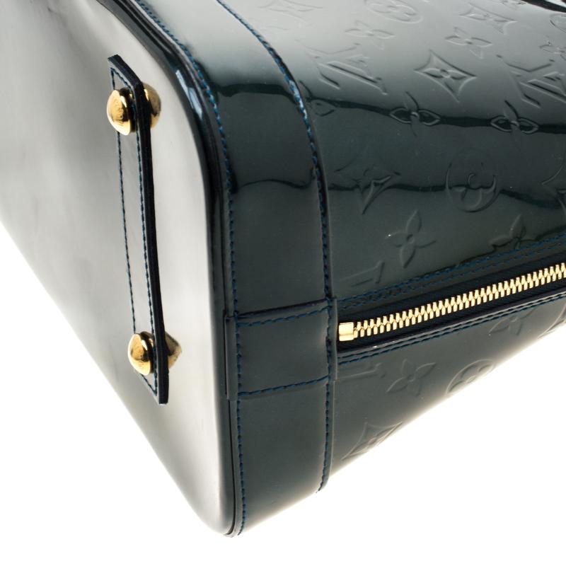 Louis Vuitton Blue Nuit Monogram Vernis Alma GM Bag 3