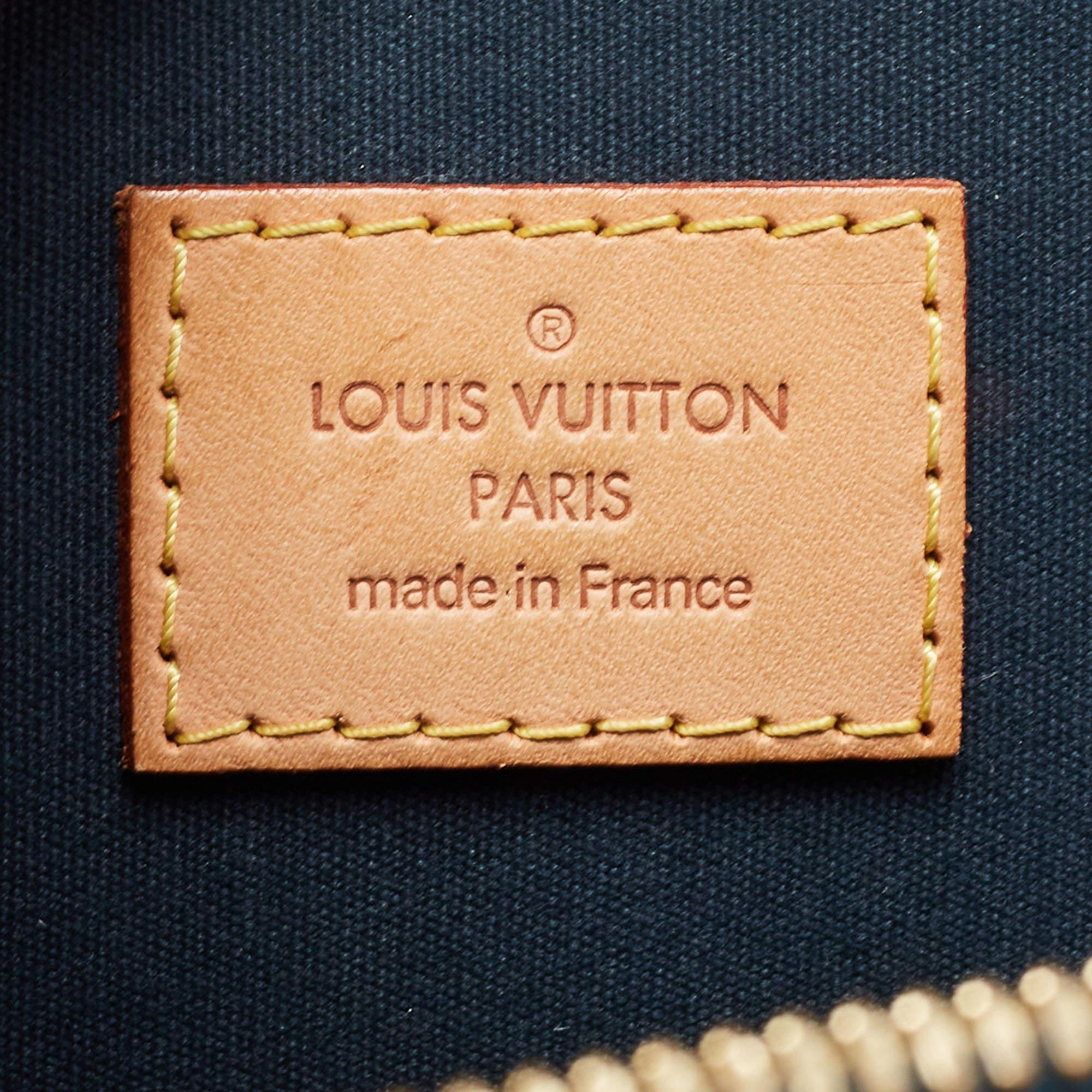 Louis Vuitton Blue Nuit Monogram Vernis Alma GM Bag For Sale 3