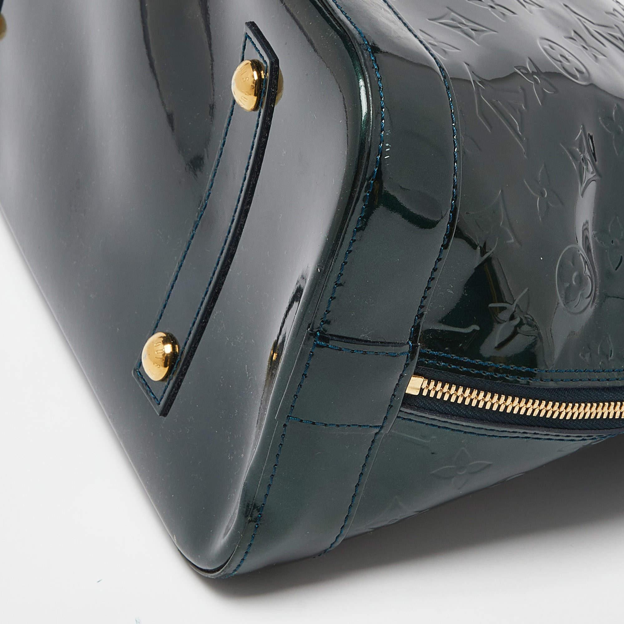Louis Vuitton Blue Nuit Monogram Vernis Alma GM Bag 4