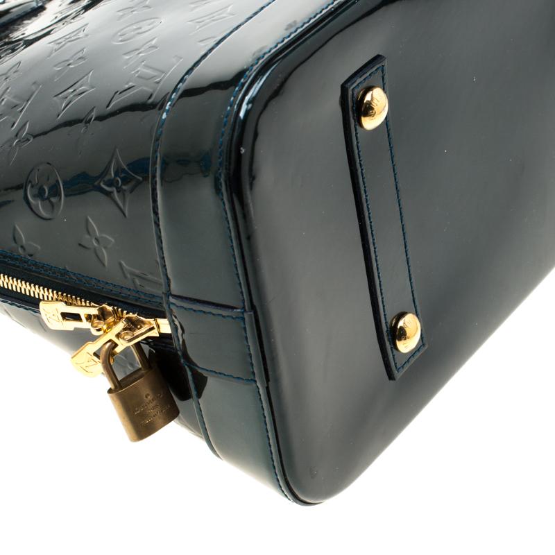 Louis Vuitton Blue Nuit Monogram Vernis Alma GM Bag 4
