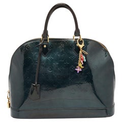 Blaue Nuit Monogrammierte Vernis Alma GM Tasche von Louis Vuitton