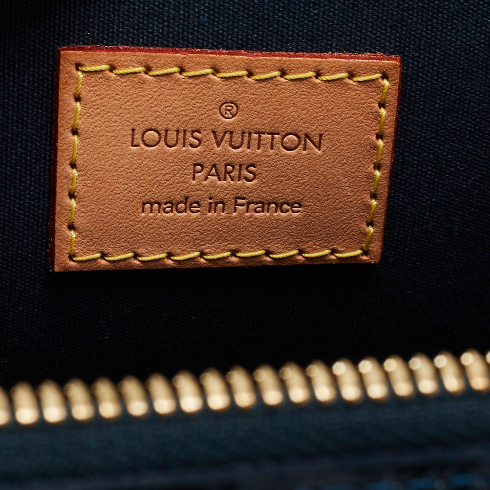 Louis Vuitton Blue Nuit Monogram Vernis Leather Alma GM Bag 8