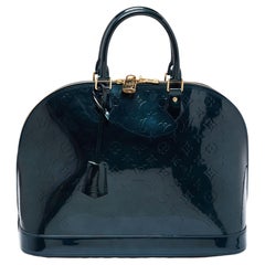 Louis Vuitton Blue Nuit Monogram Vernis Leather Alma GM Bag