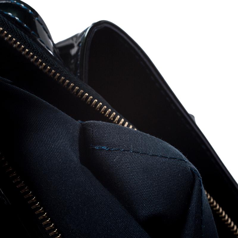 Black Louis Vuitton Blue Nuit Monogram Vernis Melrose Avenue Bag
