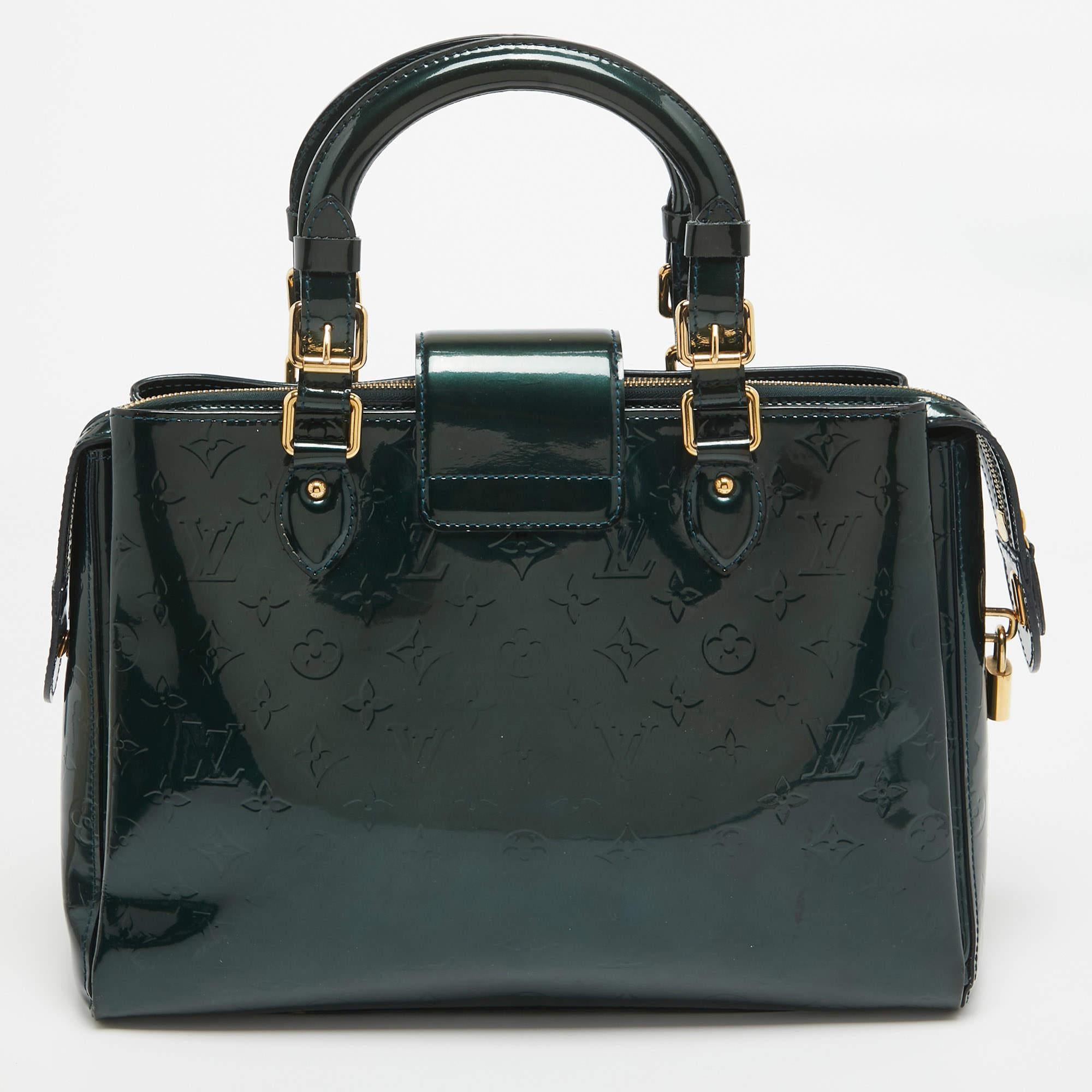 Louis Vuitton Blue Nuit Monogram Vernis Melrose Avenue Bag In Good Condition For Sale In Dubai, Al Qouz 2