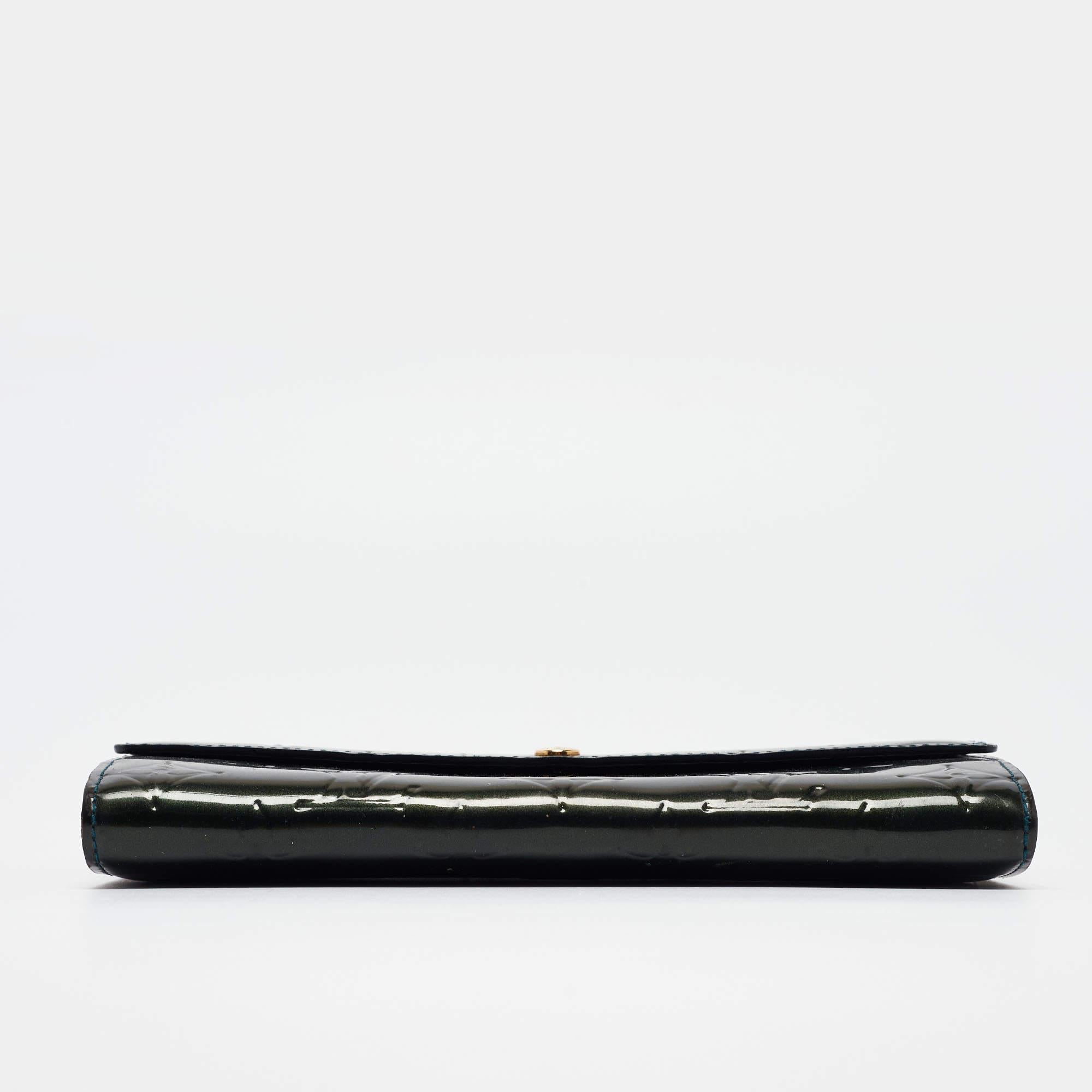 Louis Vuitton Blue Nuit Monogram Vernis Sarah Wallet For Sale 1