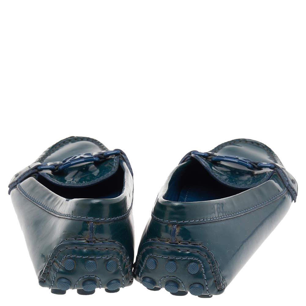 Women's Louis Vuitton Blue Patent Leather Oxford Loafers Size 38