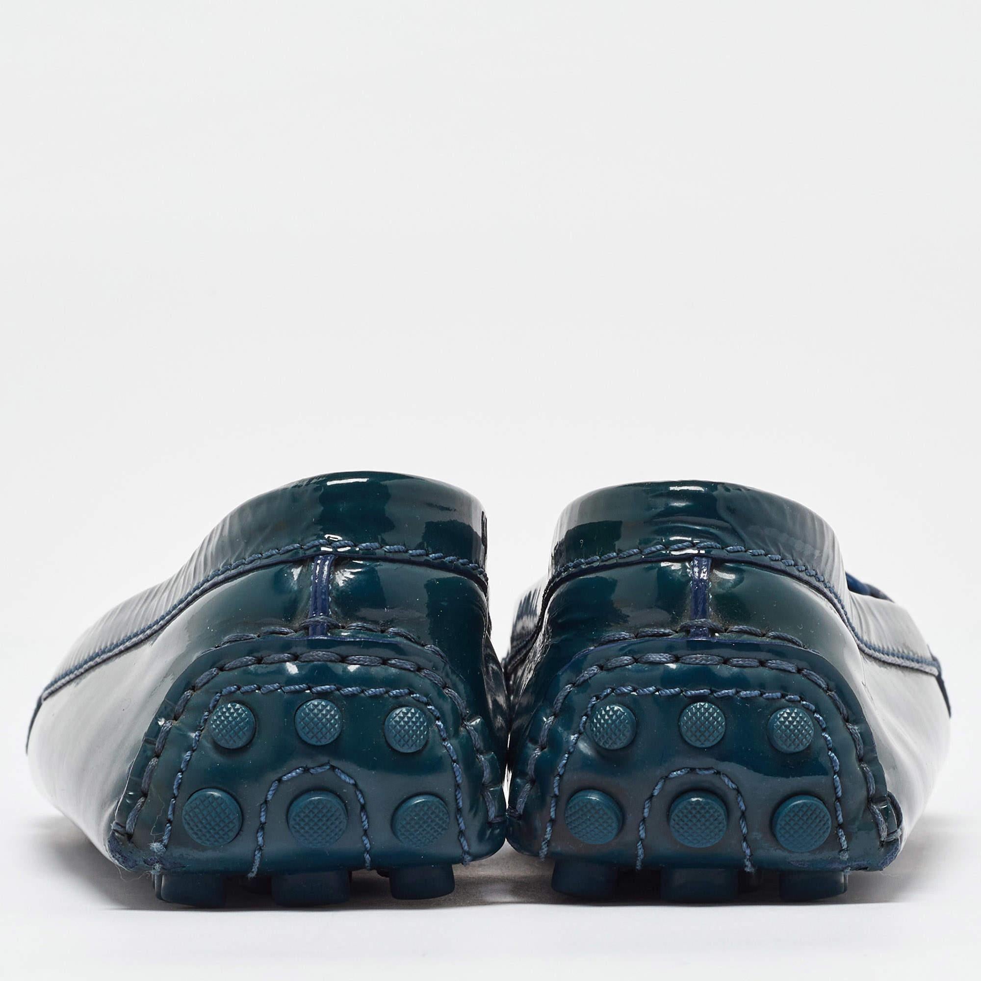 Louis Vuitton Blue Patent Leather Oxford Size 38 For Sale 1