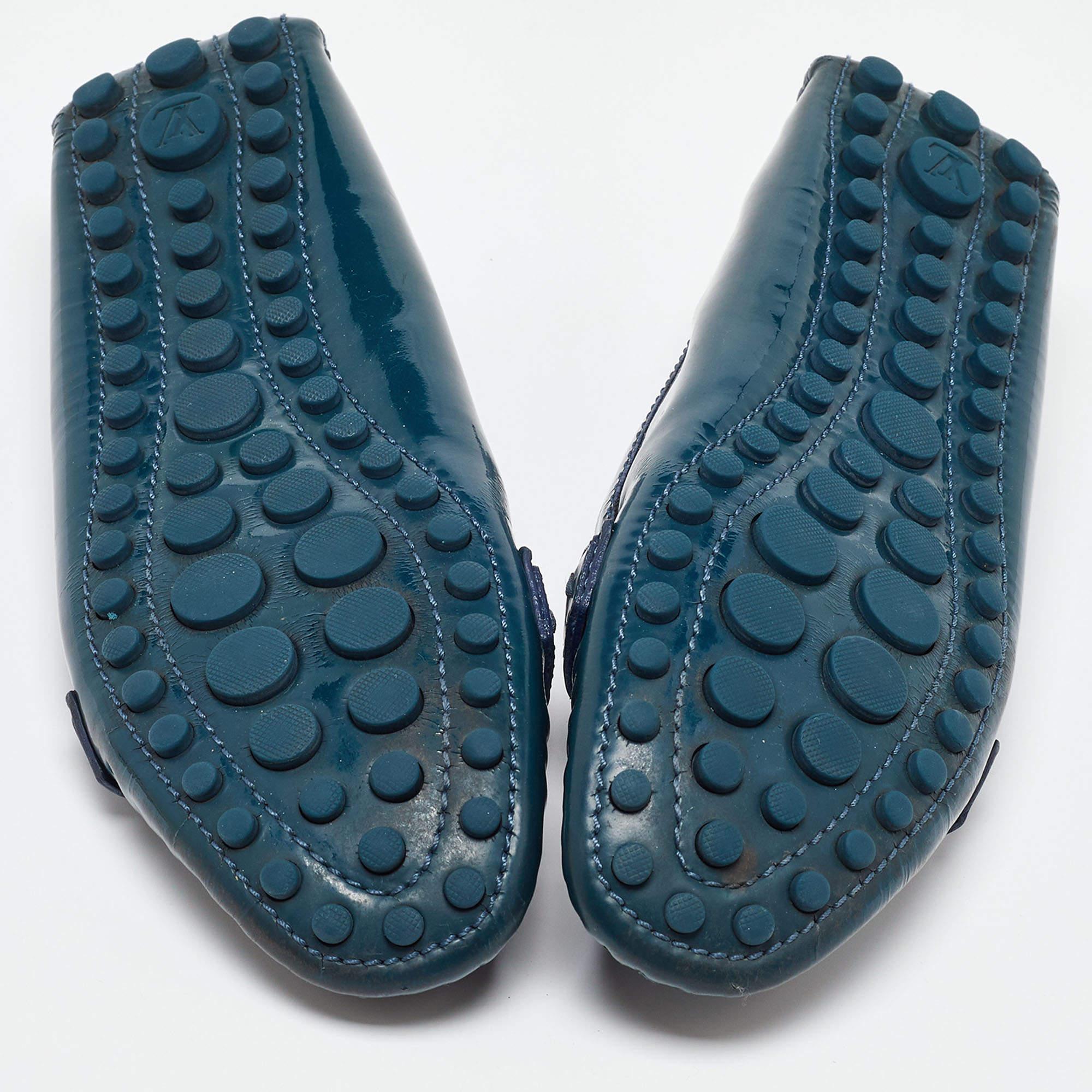 Louis Vuitton Blue Patent Leather Oxford Size 38 For Sale 2