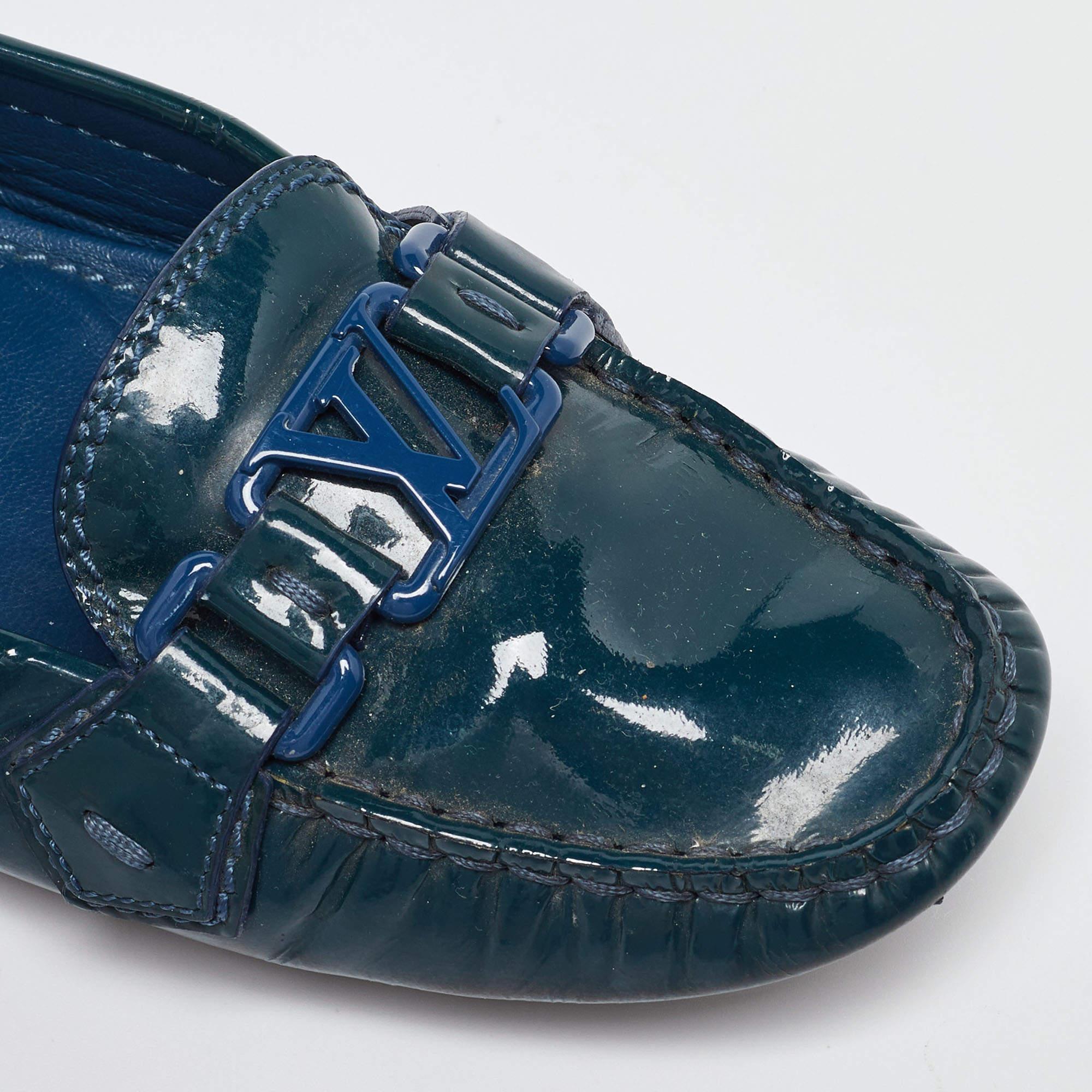 Louis Vuitton Blue Patent Leather Oxford Size 38 For Sale 3