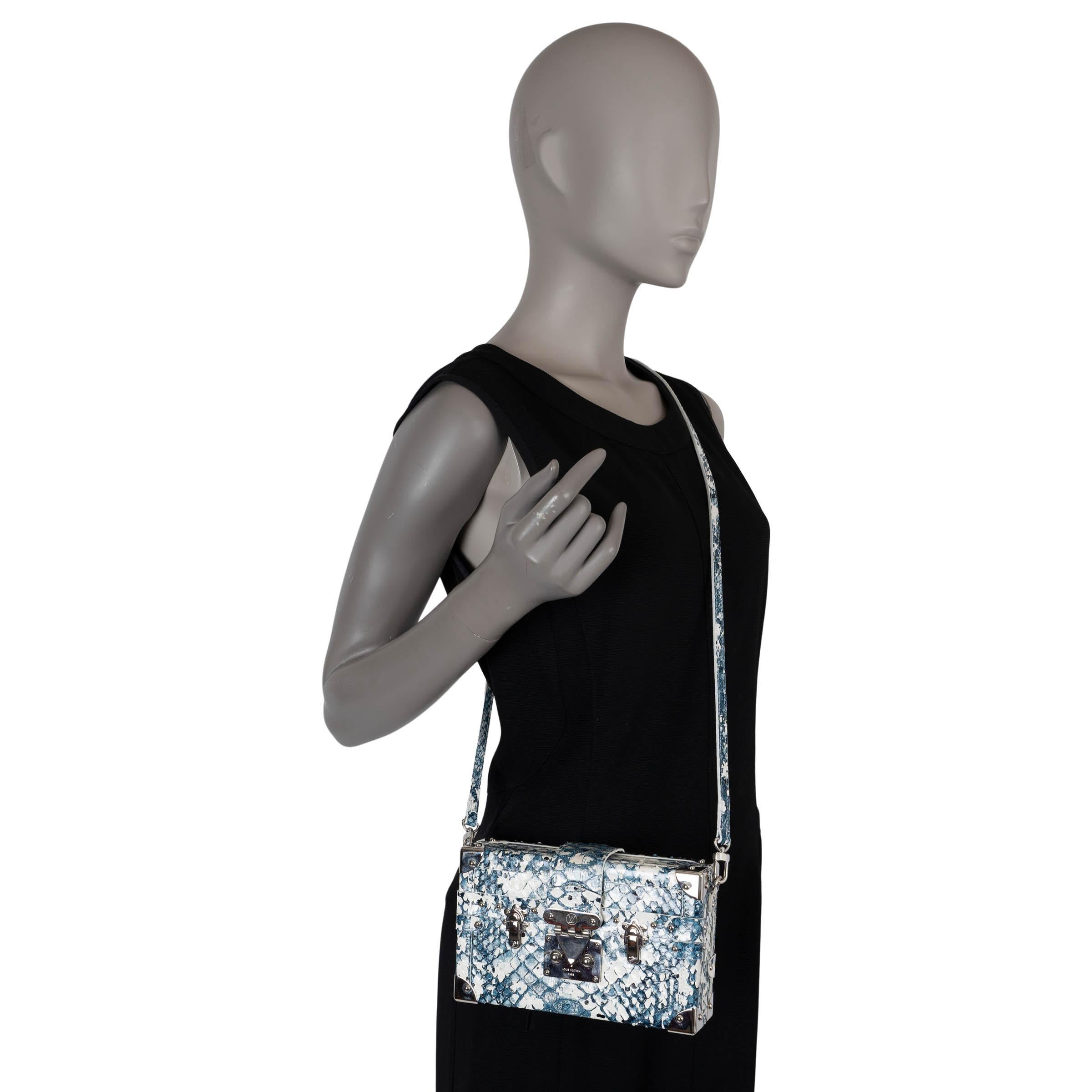 LOUIS VUITTON blue PETITE MALLE PYTHON Crossbody Bag 5