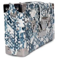 LOUIS VUITTON blue PETITE MALLE PYTHON Crossbody Bag