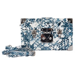 LOUIS VUITTON blue PETITE MALLE PYTHON Crossbody Bag