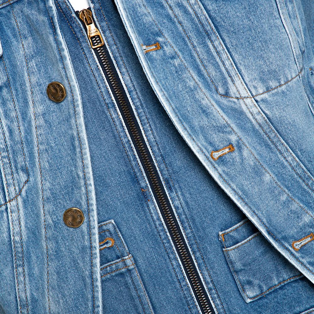 Men's Louis Vuitton Blue Plain Rainbow XIX Denim Jacket M