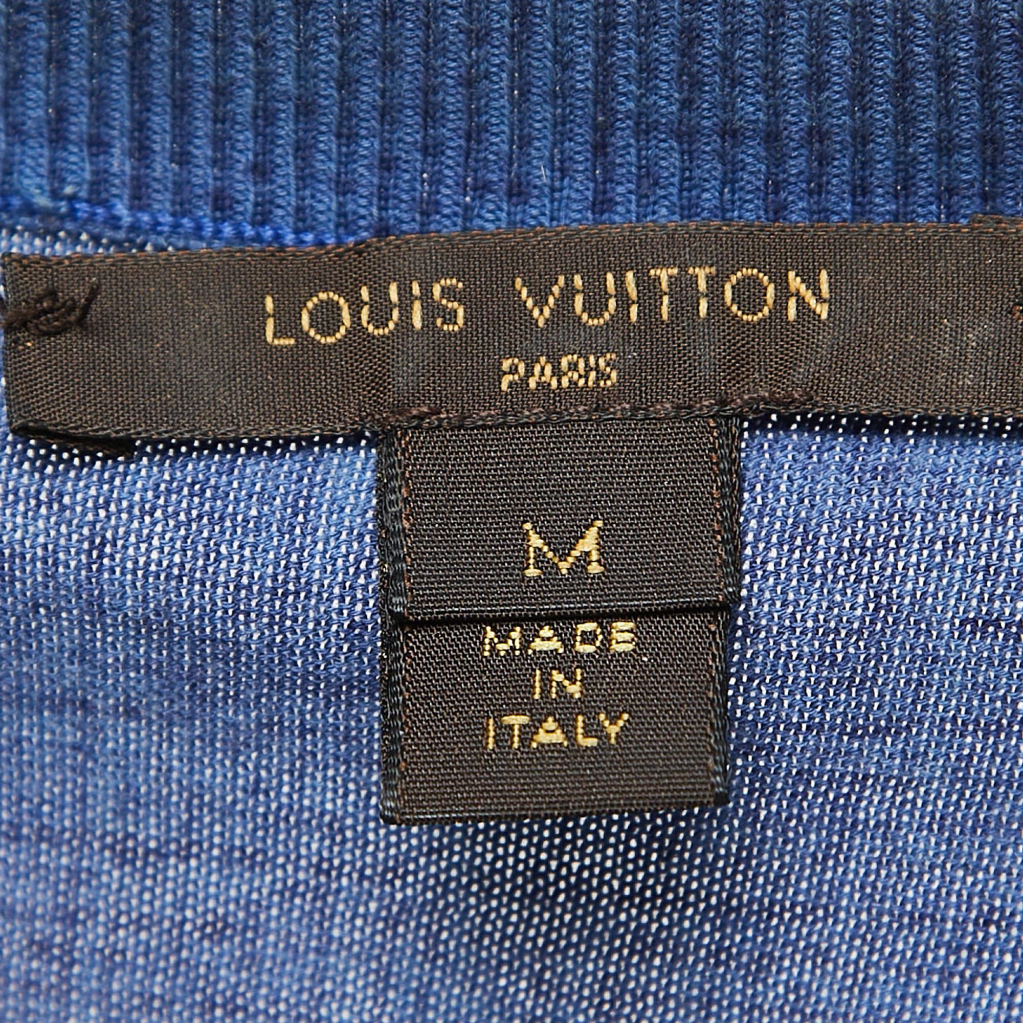 Women's Louis Vuitton Blue Print Cotton Buttoned Cardigan M