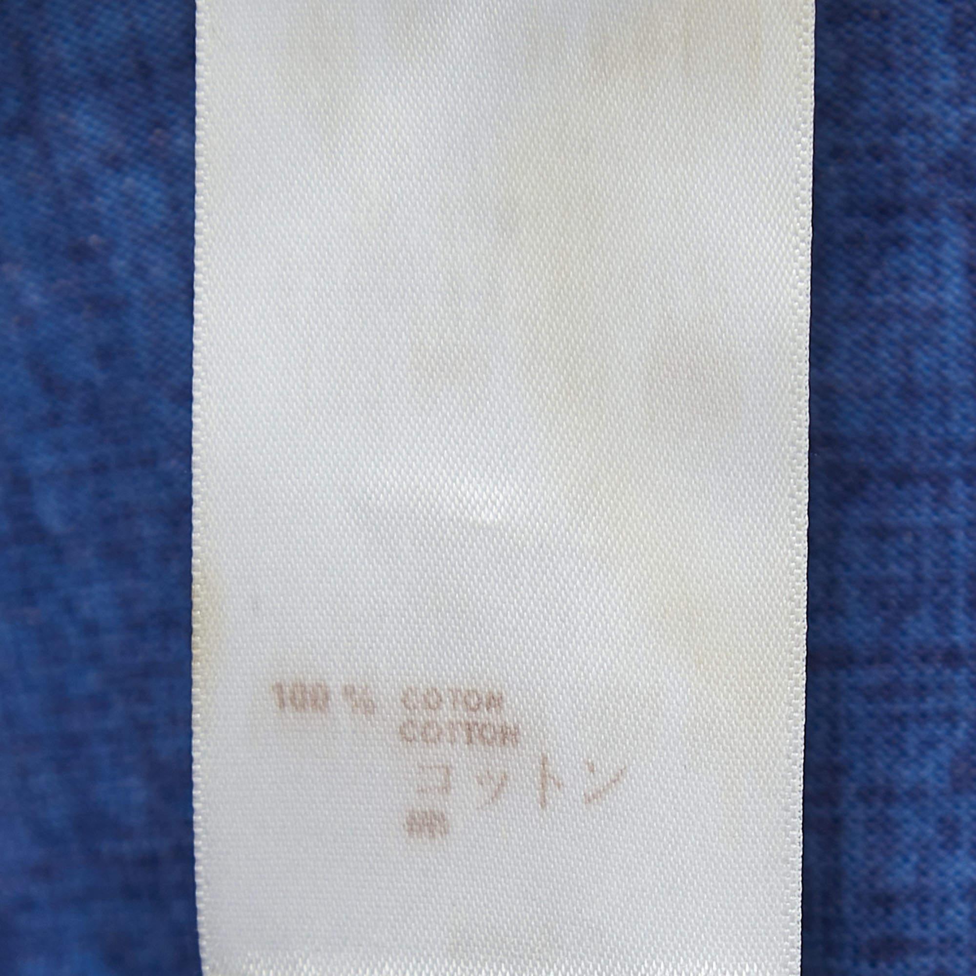 Louis Vuitton Blue Print Cotton Buttoned Cardigan M 1