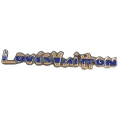 Vintage Louis Vuitton Blue (Rare) 5th Avenue Boutique Monogram Name Plaque 229282 Brooch